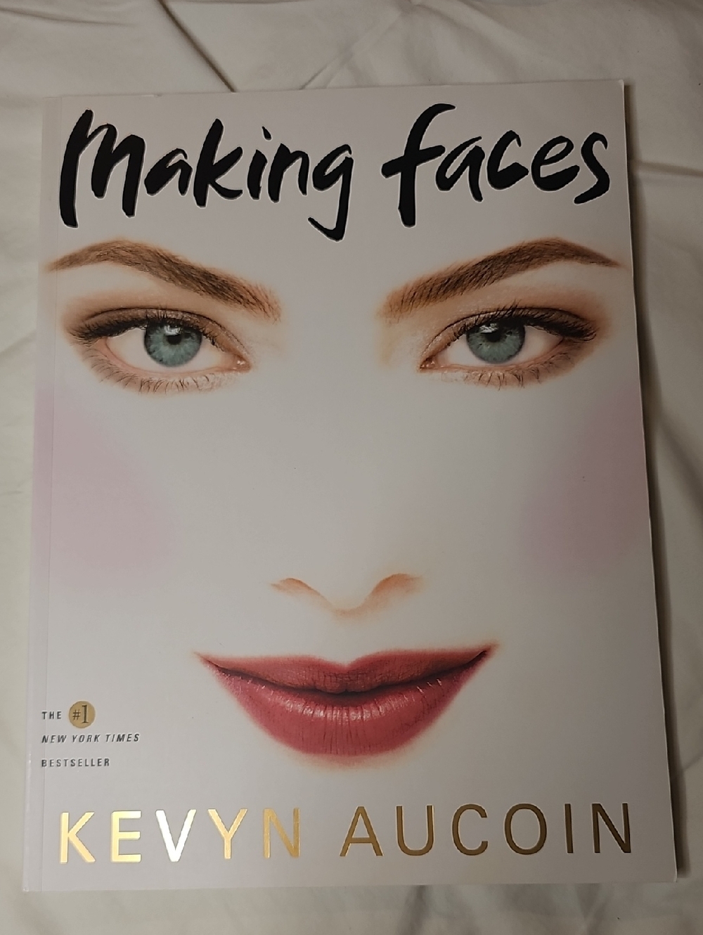 Kevyn Aucoin Book Cover — White with Pink Blush and Red Lips
